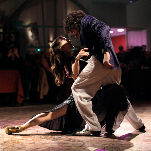 Gri and Gastón in an exciting pose.